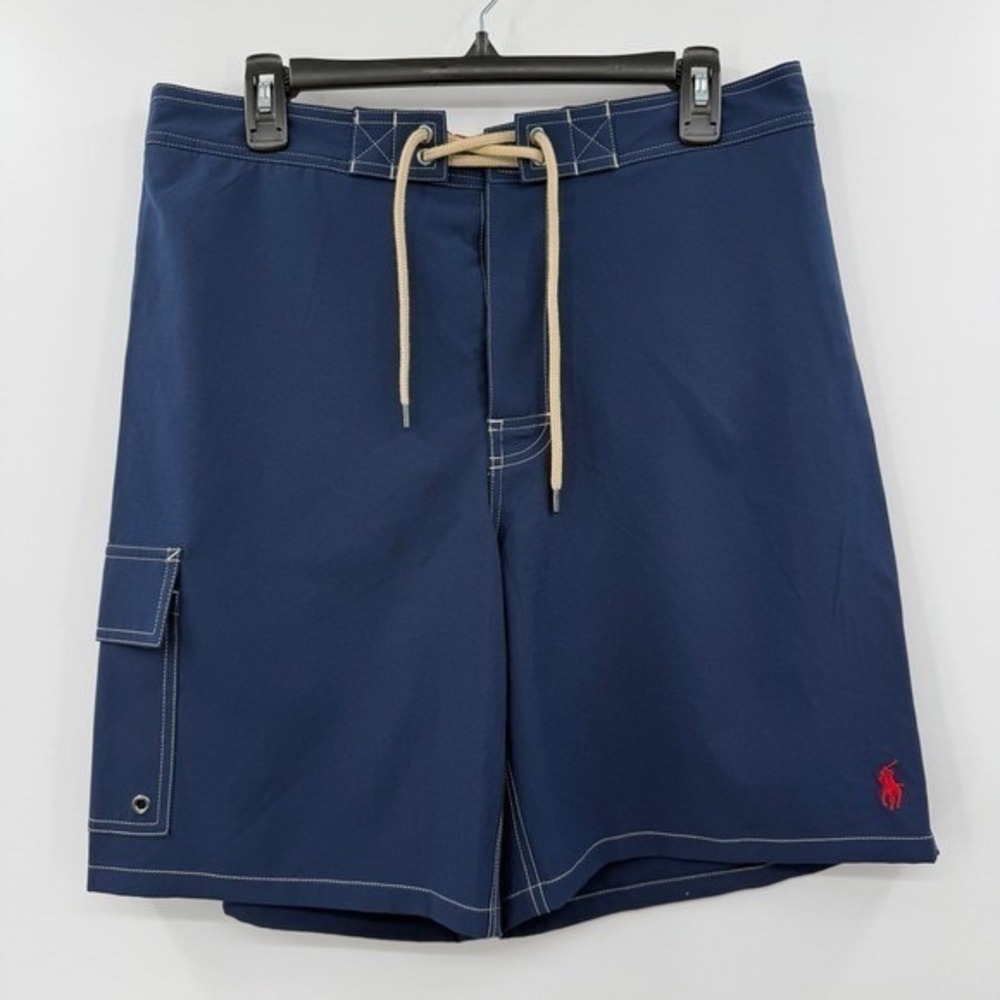 Polo Ralph Lauren Mens L Kailua 8.5" Swim Trunks Board Cargo Shorts Navy